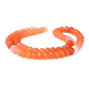 Piedra de Luna Naranja Natural Tallada en Forma de Melón, Cuentas de Piedras Preciosas en Forma de Rondelle para la Fabricación de Joyas, Hilo de Piedras Sueltas - Product Image 3