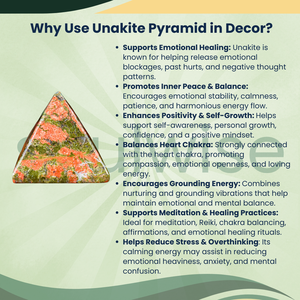 Pyramide en cristal d'Unakite naturel fait main, ensemble de pierres précieuses vertes et orange polies, collection de décoration Feng Shui - Product Image 3