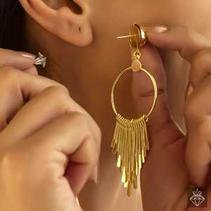 PRAO Boucles d'oreilles pendantes anti-ternissement élégantes et élégantes - Product Image 1