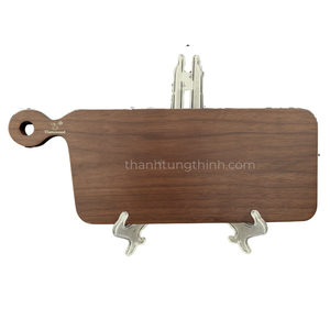 Planche à découper rectangulaire en bois de teck, épaisseur 1,5 cm, durable, pour cuisine, avec poignée pour couteau, sans danger pour les aliments, écologique, passe au lave-vaisselle - Product Image 4
