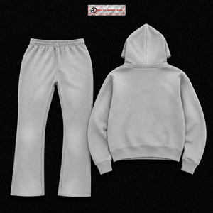 Conjunto Deportivo Personalizado de Dos Piezas para Hombre, Chaqueta con Cremallera Completa y Paneles Blancos en Contraste, Pantalones Acampanados, Ropa Deportiva al por Mayor OEM Streetwear - Product Image 6