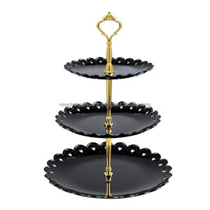 ชั้นวางเค้กและคัพเค้กโลหะ3ชั้นสำหรับงานเลี้ยงวันเกิดและงานแต่งงานที่ใส่อาหารสามชั้น - Product Image 1