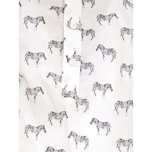 Camisas Kurta de Rayón para Hombre con Mangas Largas, Blancas con Estampado Completo - Product Image 3