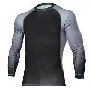 <b>Men</b> Color Blocked Long Sleeve Rash Guard Gray Quick Dry <b>Swim</b> Surf Dive Shirt Lightweight Breathable UPF50+ Water Sports <b>Top</b> - Product Image 4