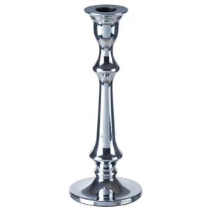 Elegant <b>Silver</b> Tapered <b>Candlestick</b> Holders Set Of 2 Modern Metal Home Decor Wedding Polished Aluminium Table Candle Stand - Product Image 6