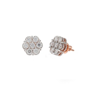 10.60mm Floral Cluster Moissanite <b>Stud</b> <b>Earrings</b> 925 Sterling Silver Gold Plated Iced Brilliant Cut Luxury Wedding & Party Gift - Product Image 6