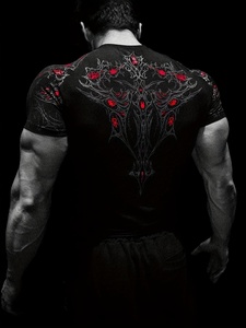 Custom Men Cyber Sigilism Rash Guard T <b>Shirt</b> Slim Fit Gothic Sublimation Graphic <b>Compression</b> <b>Shirt</b> - Product Image 4