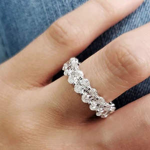 Anillo de Compromiso y Matrimonio de Oro Blanco de 14 Quilates con Diamantes Naturales, Color I-J, Claridad VS SI, 0.10 Quilates, Certificado IGI - Product Image 2