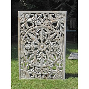 Handcrafted Acacia Wood Jali <b>Wall</b> <b>Panel</b> - Traditional Indian Wooden <b>Wall</b> Art - Product Image 2
