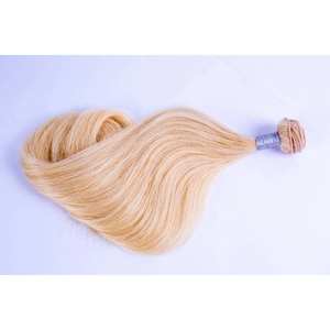 Extensions de cheveux humains blondes, trame de couleur claire, 60% cheveux humains, fabriquées en Inde - Product Image 5