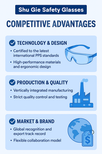 Lunettes de sécurité anti-UV de qualité garantie ANSI Z87.1 CE EN166 UKCA EN166 fabriquées à Taïwan pour l'exportation - Product Image 5