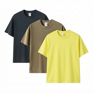 เสื้อยืดคอกลมผ้าฝ้ายถักแบบเรียบสำหรับผู้ชาย ผลิตโดยผู้ผลิตเสื้อผ้า ระบายอากาศได้ดี เนื้อผ้านุ่ม สไตล์สตรีทแวร์ลำลอง สีพื้น - Product Image 1