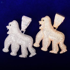 Pendentif Gorille en Diamant de Laboratoire Premium, entièrement serti de diamants, en Argent Sterling 925, style Hip Hop Rapper - Product Image 2