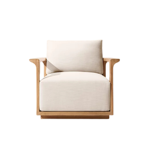 Modern Contemporary Teak Lounge Chair Solid Teak <b>Wood</b> Open <b>Frame</b> Comfortable Cushion Eco-Friendly Outdoor Hotel Furniture - Product Image 1