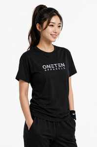 เสื้อยืดผู้หญิงฤดูร้อน สีกรมท่า ผ้าฝ้ายนุ่ม สวมใส่สบาย แขนสั้น ระบายอากาศได้ดี คุณภาพสูง ปรับแต่งได้ คอกลม โลโก้แฟชั่น - Product Image 3