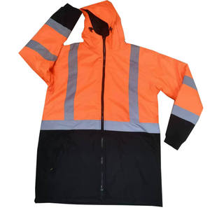Vestes de travail coupe-vent personnalisables haute visibilité ANSI Classe 2 pour agents de sécurité, imperméables et réfléchissantes, style streetwear - Product Image 4