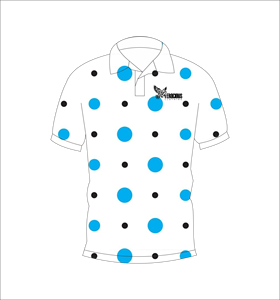 เสื้อโปโลผู้ชายแบบสั่งทำพิเศษ พิมพ์ลายจุดสีน้ำเงิน เสื้อกอล์ฟ ระบายเหงื่อได้ดี แขนสั้น ชุดยูนิฟอร์มประสิทธิภาพสูง ผู้ผลิต OEM - Product Image 6
