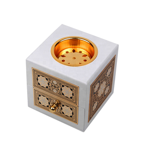 Luxury Mother of Pearl Inlay Mubkhar Incense Burner Set Wooden <b>Oud</b> <b>Bakhoor</b> Burner Holder Box with Clear Acrylic Cover Decor - Product Image 6