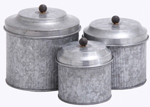 Gold Hammered Metal Food Storage <b>Canisters</b> <b>Set</b> of 4 Airtight Cylinder Kitchen Containers with Lids Modern Design - Product Image 6
