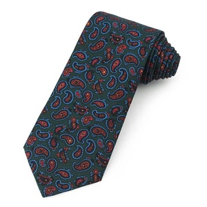 Corbata de hombre de jacquard tejido a rayas en color burdeos y dorado, accesorio premium para ocasiones formales, negocios, bodas y fiestas. - Product Image 5