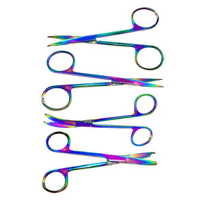 กรรไกรตัดไหมเย็บแผล ไอริส ไมโครพอยท์ สแตนเลสสตีล หลากสี เคลือบไทเทเนียม ตะขอเกี่ยวแบบละเอียด สำหรับการผ่าตัด MOL - Product Image 4
