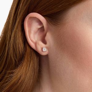 Boucles d'oreilles en diamant de laboratoire taille Asscher en or blanc - Product Image 6