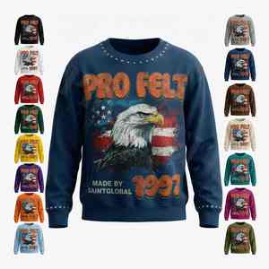 Camiseta de Felpa para Hombre, Estilo Urbano, Hip Hop, con Estampado Personalizado, Marca Propia, Cómoda y Moderna, Manga Corta, OEM ODM - Product Image 1