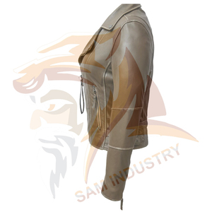 Chaqueta de Cuero para Mujer, Estilo Casual, Ajustada, de Alta Calidad, Fabricada en Fábrica, Cómoda - Product Image 4