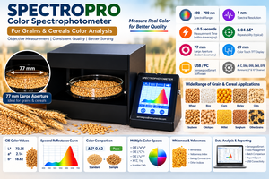 Spectrophotomètre couleur SpectroPro, analyseur de céréales, 400-700 nm, résolution de longueur d'onde de 1 nm, écran tactile pour blé, riz, soja - Product Image 3