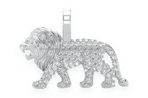 Pendentif Hip Hop Tendance Plaqué Or 10K, Lion Roi Africain Personnalisé, Diamant Naturel, Faune Majestueuse, Cadeau Bijou - Product Image 4