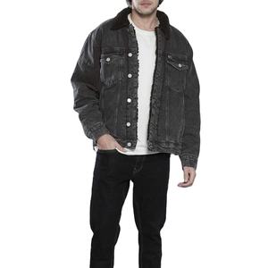 Veste en jean pour homme OEM High Street 100% coton Coupe classique Patch personnalisé Brodé Col montant Manteau d'hiver BY HI 2026 - Product Image 1