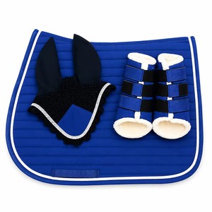 Ensemble de tapis de selle personnalisé pour cheval, couleur unie, style western, doublure en polycoton doux, satin et mousse pour l'équitation - Product Image 1