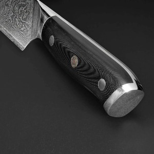 Cuchillo de chef de acero de Damasco con mango de madera, hoja recta y espesa, cuchillo de cocina - Product Image 5