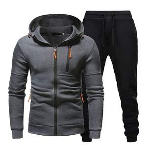 Conjunto Deportivo Unisex con Capucha Blanca, Manga Larga, Cierre de Cremallera, Ropa Casual Transpirable de Poliéster, Color Sólido, Estilo Primavera, Corte Regular para Adultos - Product Image 3