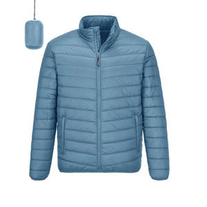 Wholesale Factory Made Waterproof Spring Knitted Vintage Style <b>Men's</b> Puffer <b>Jacket</b> Full Zipper Custom Logo Street Wear - Product Image 1