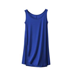 Débardeur de nuit sans manches en modal pour femme, col rond, couleur unie, coupe ample, longueur intégrale, tricot doux, écologique - Product Image 3