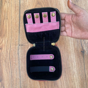 Dernières mallette de rangement de bijoux portable en cuir suédé rose avec point de démarrage bague personnalisée bijoux boîte-cadeau organisateur pour voyage - Product Image 6