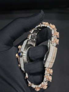 Reloj de Lujo para Mujer, Mecánico, con Incrustaciones de Diamantes, en Oro Rosa y Acero Inoxidable, con Esfera Analógica con Indicador de Fecha, 40MM, Cierre Plegable - Product Image 2