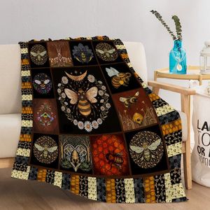 Coperta in Flanella Jacquard con Motivo Api, Super Morbida e Pelosa, Stile Intrecciato, Misura Personalizzabile per Uso Letto - Product Image 4