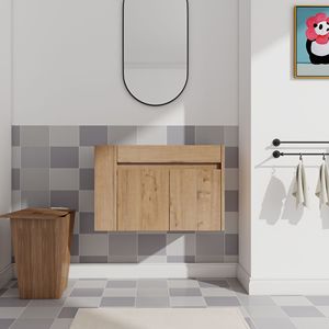 La vanità da bagno con scaffale aperto da 30 pollici con KD-PACKING include solo vanità senza lavabo - Product Image 4