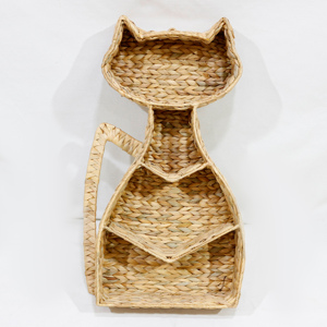 Étagère murale pour chat en jacinthe d'eau, forme animale bohème, décoration d'intérieur, salon, pièce unique, artisanat fait main - Product Image 1