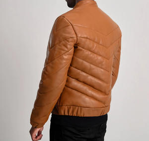 Chaqueta Vaquera Marrón Unisex Personalizada en Oferta, Cuello Alto, Resistente al Viento e Impermeable, Estilo Vintage para Motociclistas, Cierre de Cremallera, Talla Grande, para Invierno - Product Image 5