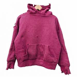เสื้อฮู้ดดี้สีเทาสไตล์พังก์แบบโอเวอร์ไซส์ ขาดๆ พร้อมกระเป๋า  สำหรับทุกเพศ - Product Image 4