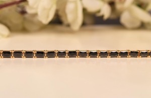 กำไลข้อมือเทนนิสประดับเพชรโมอิสซาไนต์ทรงเหลี่ยมสีดำและออนิกซ์ เงินแท้ 925 ขนาดปรับได้ - Product Image 5