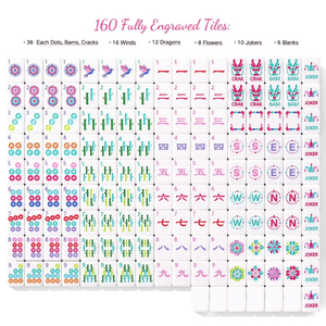 Complete Rose Pink American <b>Mahjong</b> Tiles <b>Set</b> 160 Pcs 4-Layer Luxury <b>Mahjong</b> <b>Set</b> with Pouch Dice and Packaging Box - Product Image 5
