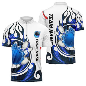Factory Customized Sublimation Printed Men's for Shirt Blank Short Sleeve Polyester High Quality Quick Dry Golf <b>Bowling</b> - Product Image 1