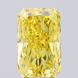 Diamant de laboratoire cultivé, taille émeraude, jaune fantaisie, 4,00 carats, clarté VVS2, certifié IGI, pour la fabrication de bijoux, à prix abordable - Product Image 1