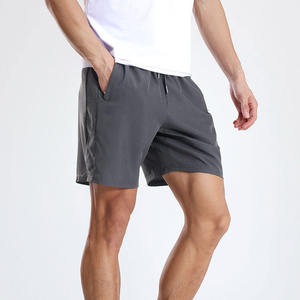 Pantalones Cortos Deportivos para Hombre, Color Gris Sólido, Talla XS, Cintura Elástica Media, Estilo Atlético con Bolsillos, Tejido de Poliéster Ecológico - Product Image 1