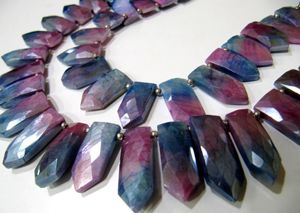 Piedras de Luna Naturales Multicolor AB con Recubrimiento Místico, Cuentas Facetadas en Forma de Lápiz y Flecha - Product Image 2