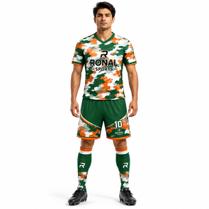 เสื้อฟุตบอลทีมวินเทจแบบยูนิเซ็กซ์สั่งทำพิเศษ ระบายอากาศได้ดี คุณภาพสูง คอวี แห้งเร็ว แขนสั้น ผ้าโพลีเอสเตอร์ 100% ชุดฝึกซ้อม - Product Image 3